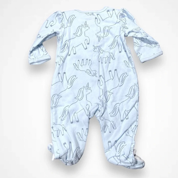 4/$20 Carter’s Light Blue  Unicorn Sleeper/Footie - Picture 4 of 5